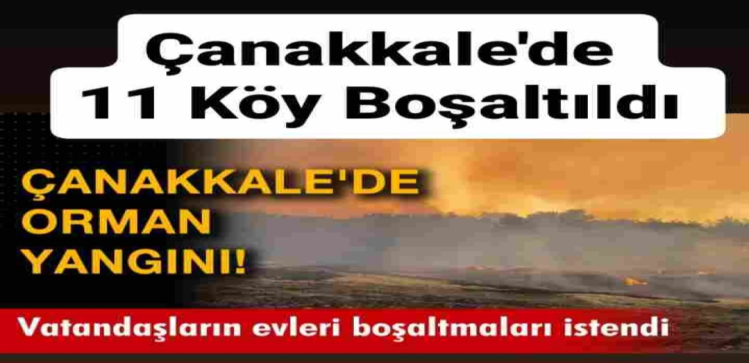 Çanakkale'de Orman Yangını 11 Köyü Boşalttırdı 