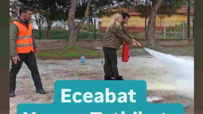 Eceabat'ta Yangın Tatbikatı 