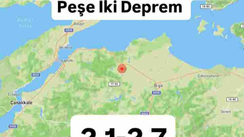 Lapseki'de Peş Peşe Deprem 