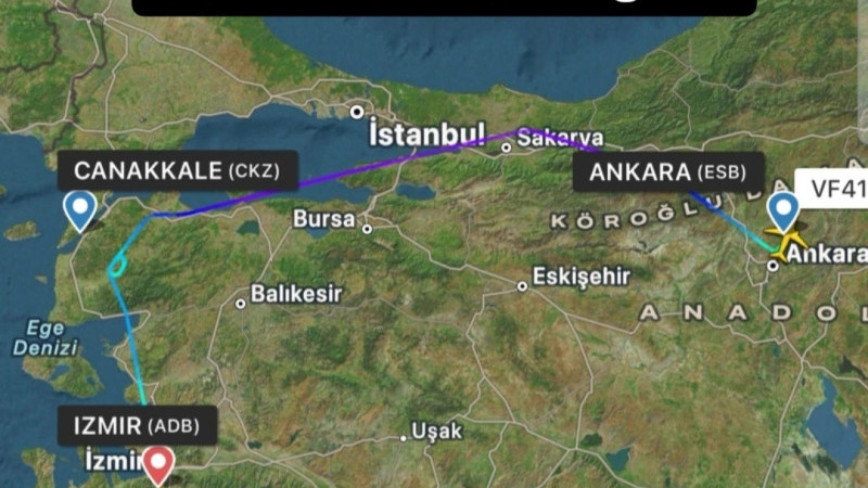 Çanakkale Uçağı İzmir'e İndi