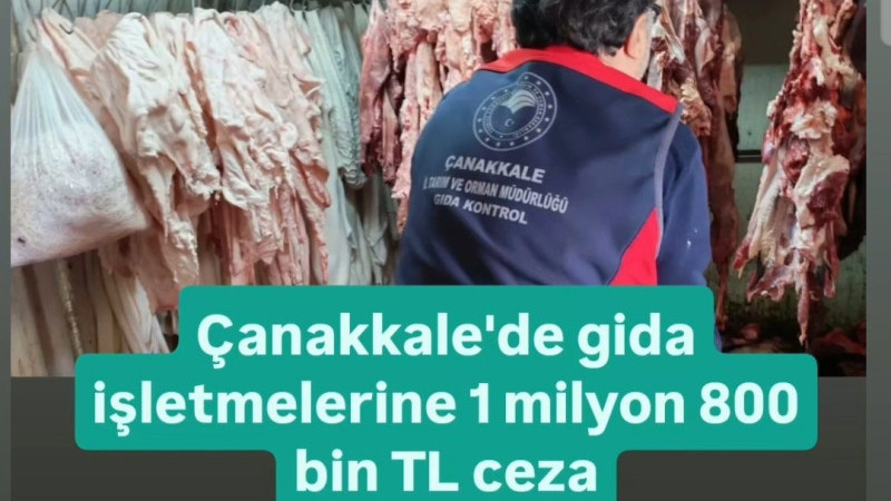 Çanakkale'de gıda işletmelerine 1 milyon 800 bin TL ceza