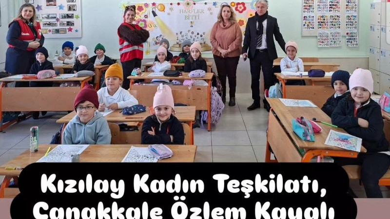 Kızılay Kadın Teşkilatı olarak, Çanakkale Özlem Kayalı İlkokulu'nu ziyaret etti