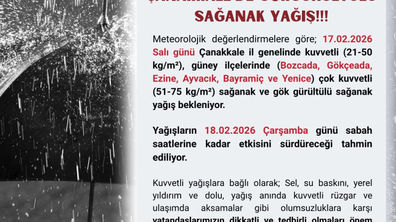 Çanakkale'de Uyarı Üstüne Uyarı