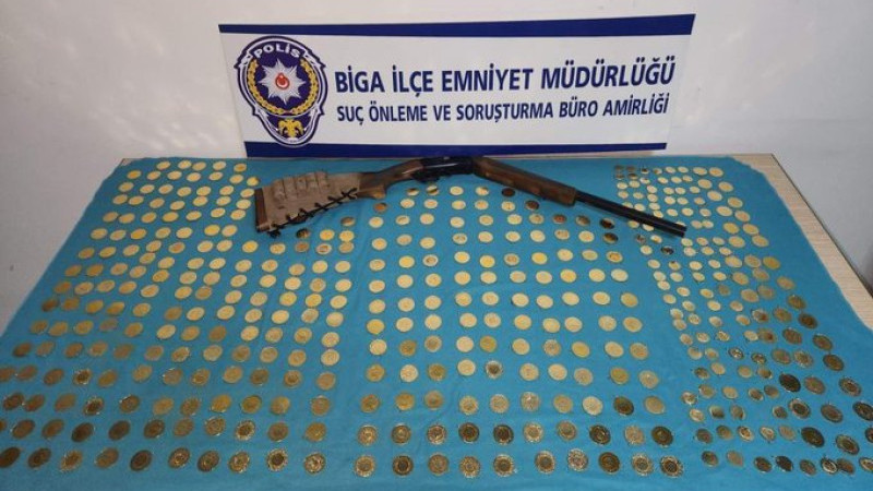 Biga'da 438 adet sahte altın ele geçirildi