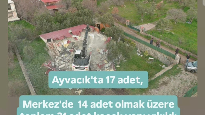 Çanakkale'de Kaçak Yapılar Yıkılıyor