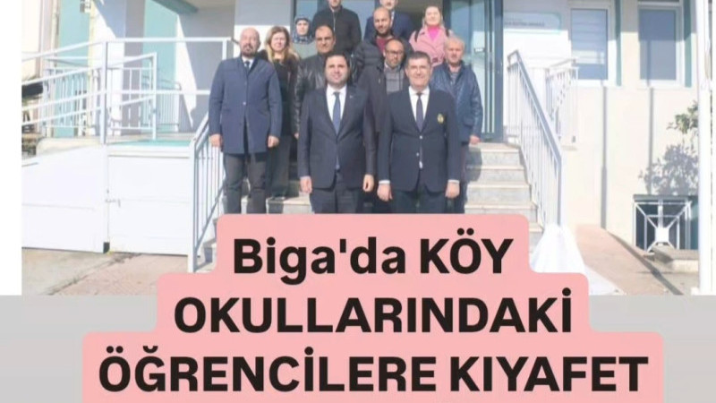 BİGA'da KÖY OKULLARINDAKİ ÖĞRENCİLERE KIYAFET DESTEĞİ