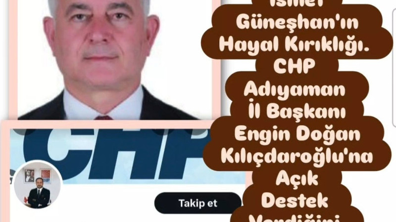 İsmet Güneşhan'a Memleketi Adıyaman'dan Hayal Kırıklığı