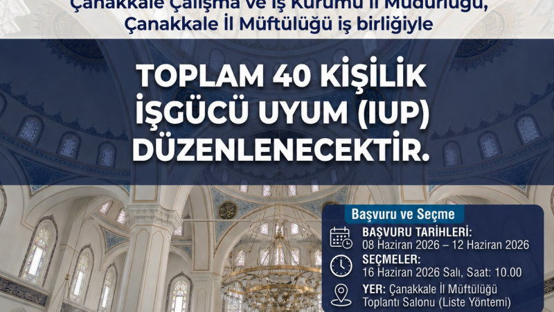 Çanakkale Müftülüğüne 40 Kişi İşe Alınacak
