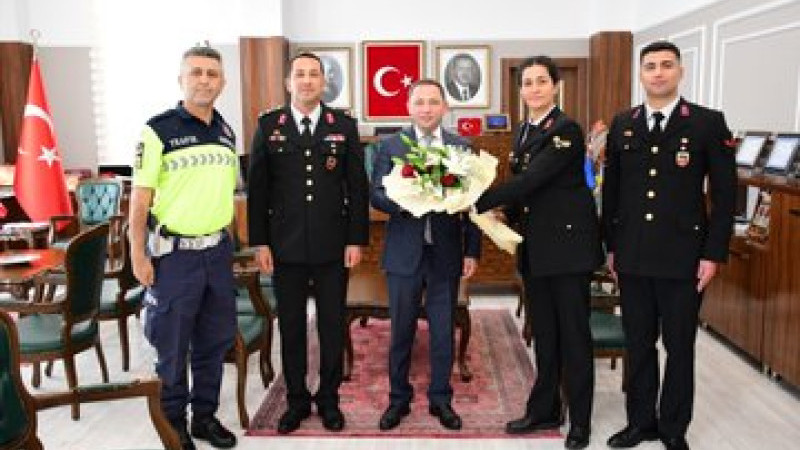 Biga'da Jandarma Komutanlığı'ndan Kaymakam Kayabaşına Ziyaret