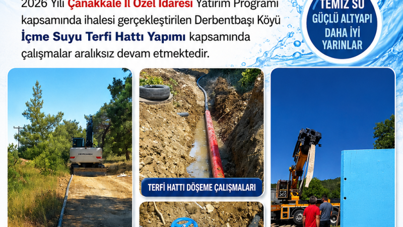Derbentbaşı Köyü İçme Suyu Terfi Hattı Yapım Çalışmaları Devam Ediyor