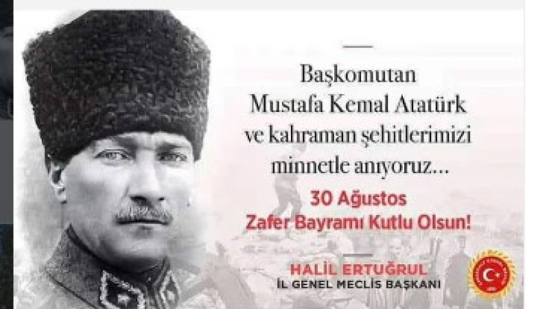 Başkan Halil Ertuğrul’dan 30 Ağustos Zafer Bayramı Mesajı