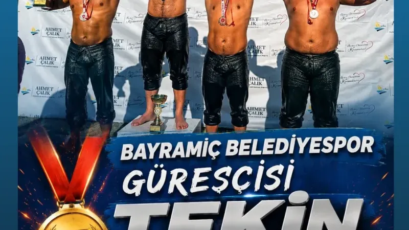 Bayramiç Belediyespor güreşçisi Tekin, Karamürsel'den madalya ile döndü