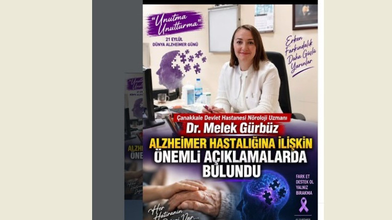 DR. MELEK GÜRBÜZ’DEN DÜNYA ALZHEİMER GÜNÜ AÇIKLAMASI