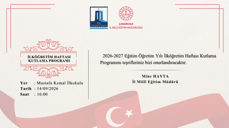 Eğitim Öğretim Yılı İlköğretim Haftası Kutlama Programı 
