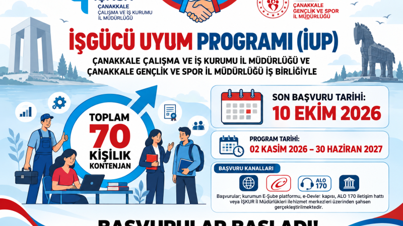 İŞ-KUR Çanakkale'den 70 Kişilik İş Olanağı