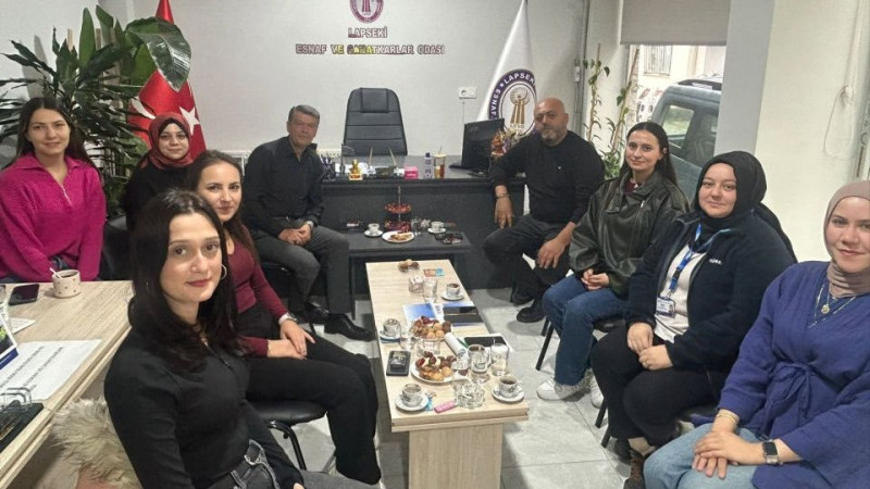 TÜMAD heyetinden Lapseki Esnaf ve Sanatkârlar Odasına ziyaret